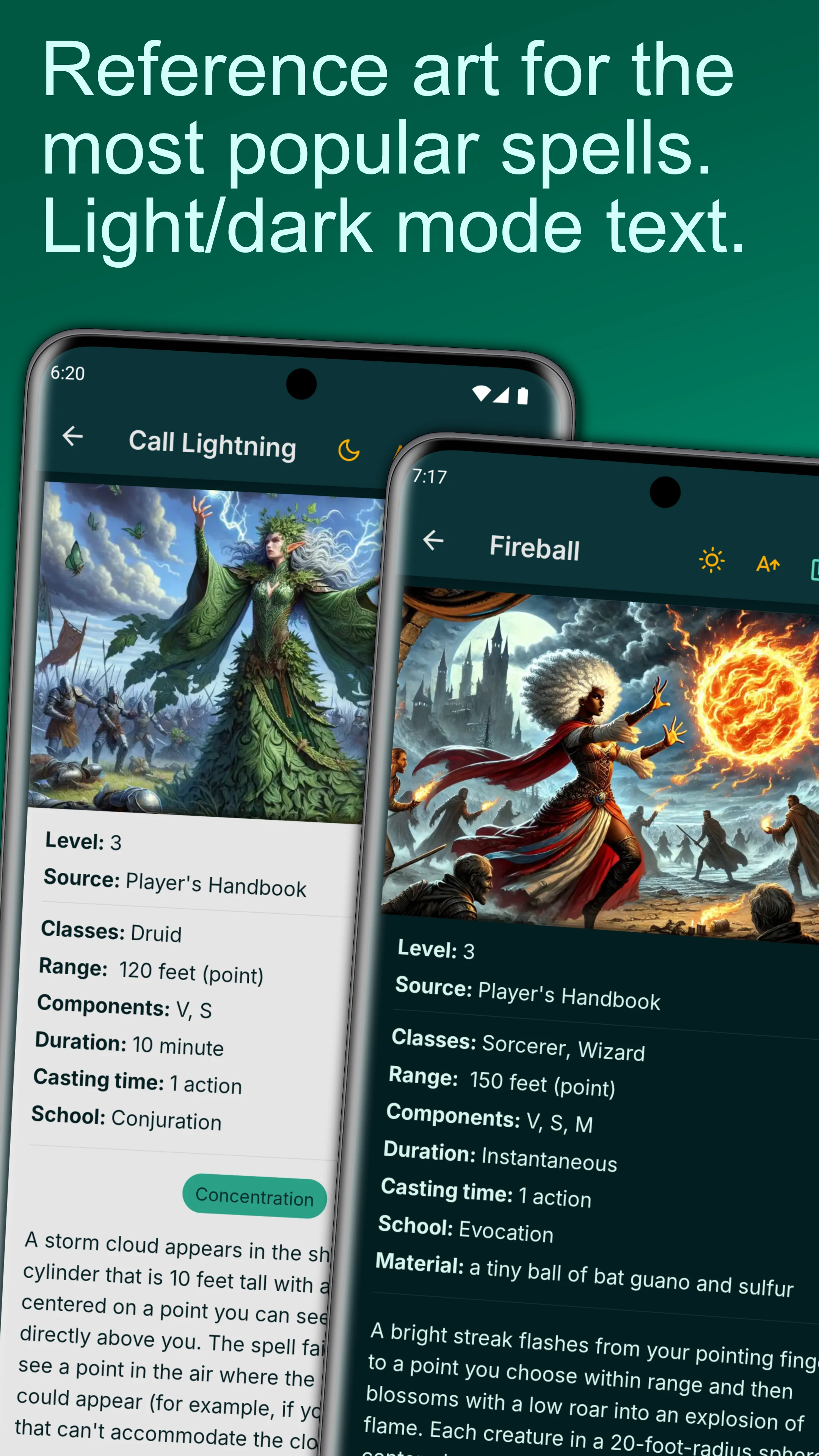 5e DnD Spell List screenshot
